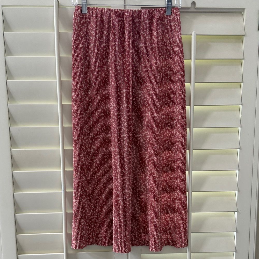 love, Fire Burgundy Patterned Midi Skirt